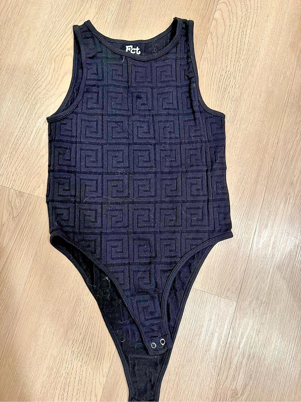 Fct Womens Size Medium Geometric Bodysuit in Black
